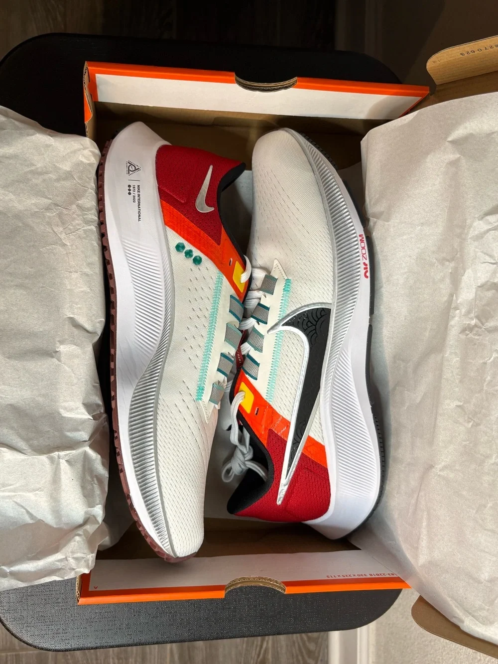 Nike Air Zoom Pegasus 38 DQ4499-101 Mens Size 10.5 Sail Gym Red Dune Red